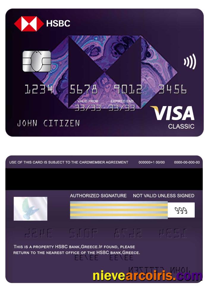 Greece HSBC visa classic card